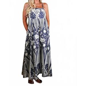 NEW ZENARA dabian spaghetti strap maxi dress in multi